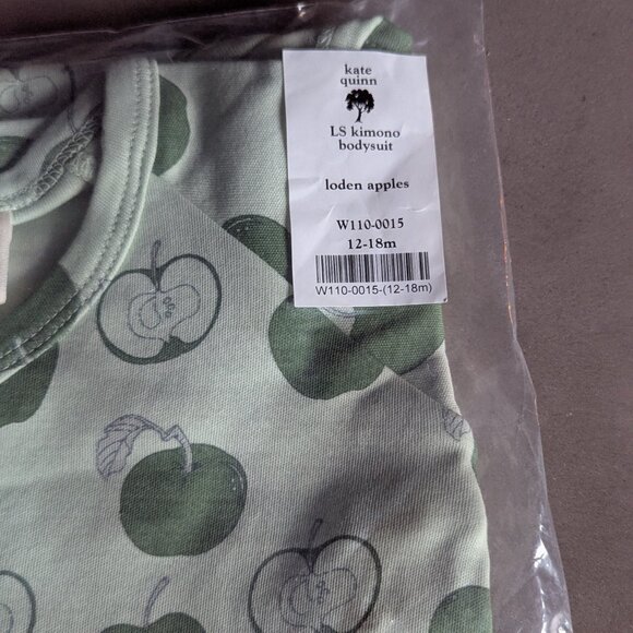 Kate Quinn long sleeve kimono bodysuit | loden apples | organic cotton interlock - Picture 11 of 15